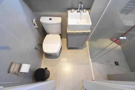 Studio para alugar com 27m², 1 quarto e sem vagaBanheiro do Studio