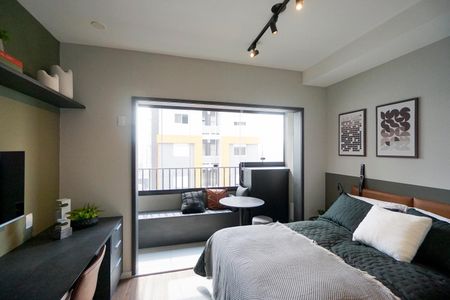 Sala e quarto de apartamento para alugar com 1 quarto, 24m² em Tatuapé, São Paulo