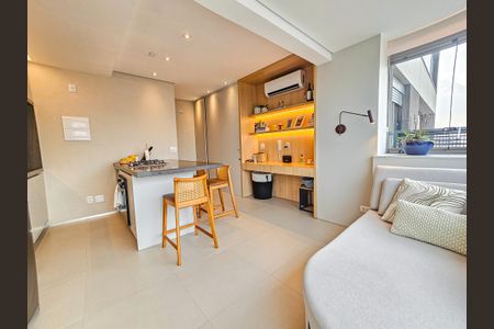 Sala/Cozinha de apartamento para alugar com 1 quarto, 39m² em Brooklin, São Paulo
