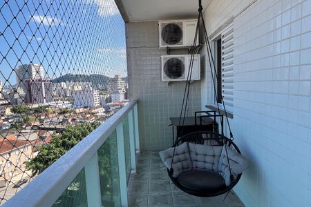 Varanda da Sala de apartamento para alugar com 2 quartos, 52m² em Vila Matias, Santos