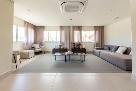 Sala de estar com móveis modernos e iluminação natural. de apartamento à venda com 3 quartos, 88m² em Jardim Caboré, São Paulo