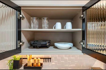Cozinha de kitnet/studio à venda com 1 quarto, 21m² em Paraíso, São Paulo