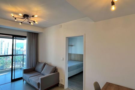 Sala de apartamento para alugar com 1 quarto, 54m² em Boqueirão, Santos