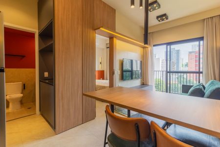 Sala/Cozinha de apartamento para alugar com 1 quarto, 32m² em Pinheiros, São Paulo