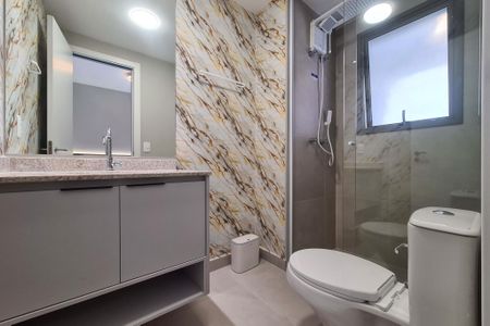 Banheiro da Suíte de apartamento à venda com 1 quarto, 48m² em Pinheiros, São Paulo