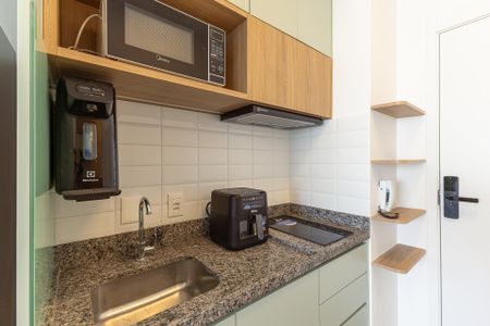 Cozinha de kitnet/studio para alugar com 1 quarto, 25m² em Vila Olímpia, São Paulo