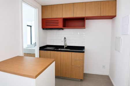 Cozinha de kitnet/studio para alugar com 1 quarto, 23m² em Cerqueira César, São Paulo