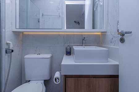 banheiro social_2 de apartamento para alugar com 2 quartos, 48m² em Sacoma, São Paulo