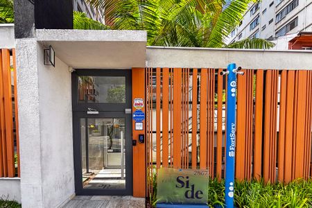 Studio para alugar com 28m², 1 quarto e 1 vagafachada do predio