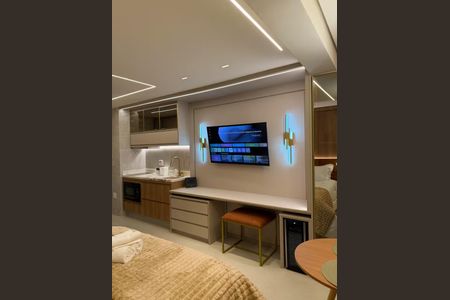 Sala/Quarto de apartamento para alugar com 1 quarto, 34m² em Cidade Monções, São Paulo
