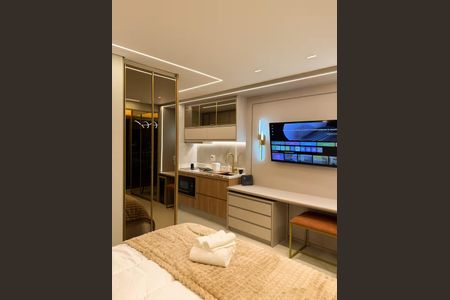 Sala/Quarto de apartamento para alugar com 1 quarto, 34m² em Cidade Monções, São Paulo