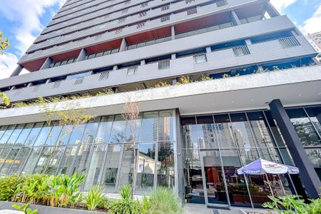 Studio para alugar com 25m², 1 quarto e sem vagaFachada com Plaquinha
