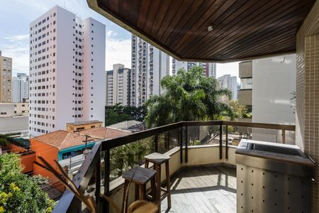Varanda da Sala de apartamento para alugar com 4 quartos, 216m² em Indianópolis, São Paulo