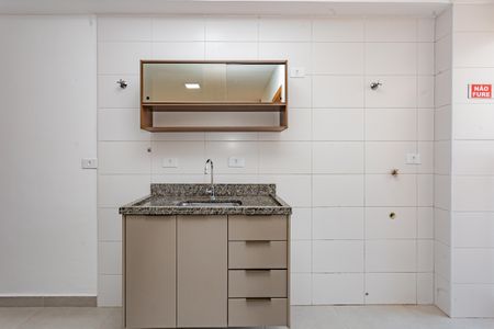 Cozinha de apartamento para alugar com 1 quarto, 32m² em Vila Brasilio Machado, São Paulo
