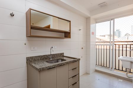 Cozinha de apartamento para alugar com 1 quarto, 32m² em Vila Brasilio Machado, São Paulo