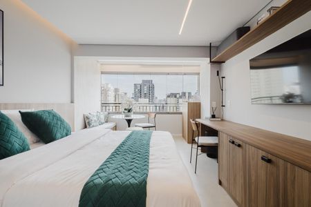 Studio para alugar com 28m², 1 quarto e sem vaga Studio para alugar com 28m², 1 quarto e sem vagaSala/Quarto