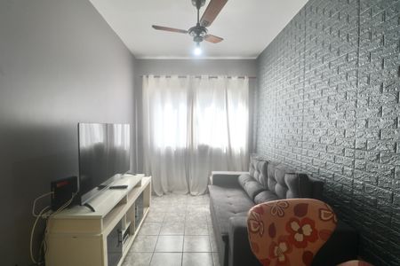 Sala de apartamento para alugar com 1 quarto, 60m² em Jardim Tres Marias, Guarujá