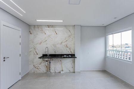 Sala e cozinha de apartamento para alugar com 1 quarto, 34m² em Vila Pereira Barreto, São Paulo