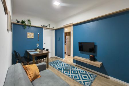 Sala de apartamento para alugar com 1 quarto, 40m² em Canto do Forte, Praia Grande