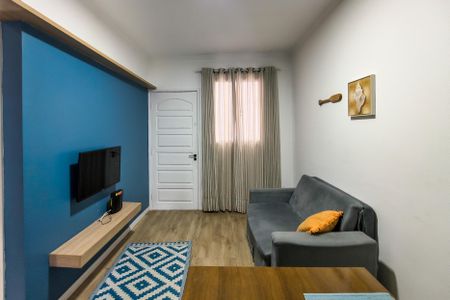 Sala de apartamento para alugar com 1 quarto, 40m² em Canto do Forte, Praia Grande