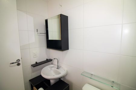 Banheiro da Suíte de apartamento à venda com 1 quarto, 27m² em Jardim Caravelas, São Paulo