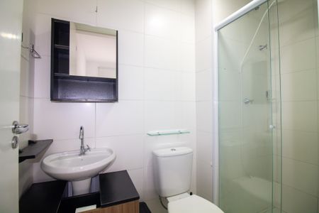 Banheiro da Suíte de apartamento à venda com 1 quarto, 27m² em Jardim Caravelas, São Paulo