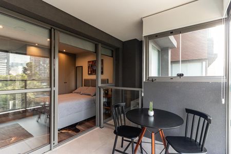 Varanda do Studio de casa de condomínio à venda com 1 quarto, 35m² em Higienópolis, São Paulo