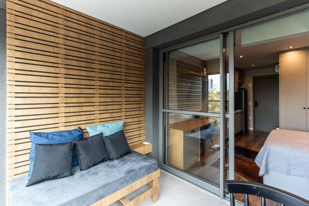 Varanda do Studio de casa de condomínio à venda com 1 quarto, 35m² em Higienópolis, São Paulo