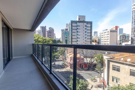 Varanda da Sala de apartamento à venda com 3 quartos, 109m² em Lourdes, Belo Horizonte