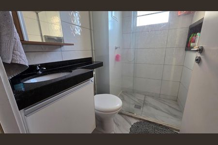 Banheiro social de apartamento à venda com 2 quartos, 48m² em Vila Rica, Lagoa Santa