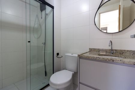 Banheiro da Suíte de apartamento à venda com 1 quarto, 34m² em Pinheiros, São Paulo