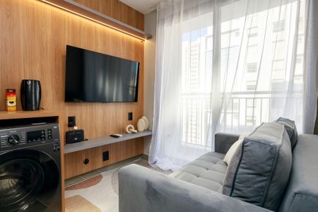 Sala de apartamento para alugar com 1 quarto, 32m² em Campo Belo, São Paulo