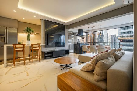 Sala/Cozinha de apartamento para alugar com 1 quarto, 73m² em Pinheiros, São Paulo