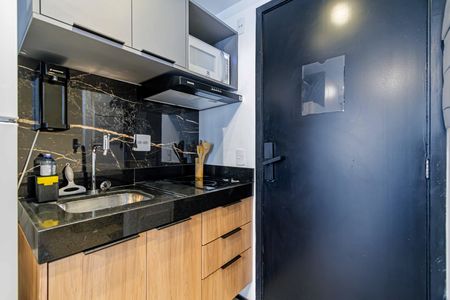 Studio - Cozinha de kitnet/studio para alugar com 1 quarto, 22m² em Indianópolis, São Paulo