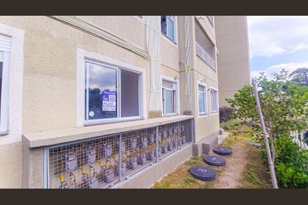 Apartamento para alugar com 41m², 2 quartos e sem vagaFachada do bloco com placa