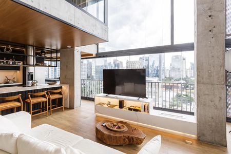 Sala de apartamento para alugar com 1 quarto, 90m² em Vila Nova Conceição, São Paulo