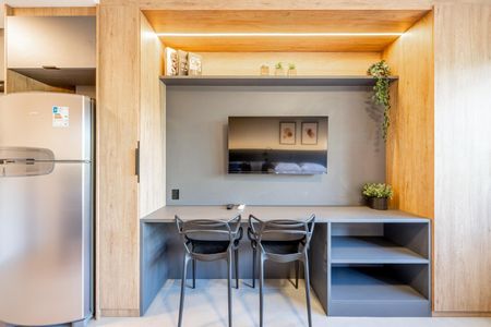 Studio para alugar com 26m², 1 quarto e 1 vaga Studio para alugar com 26m², 1 quarto e 1 vagaQuarto