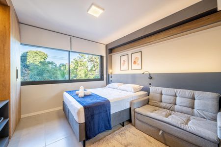 Studio para alugar com 26m², 1 quarto e 1 vaga Studio para alugar com 26m², 1 quarto e 1 vagaQuarto