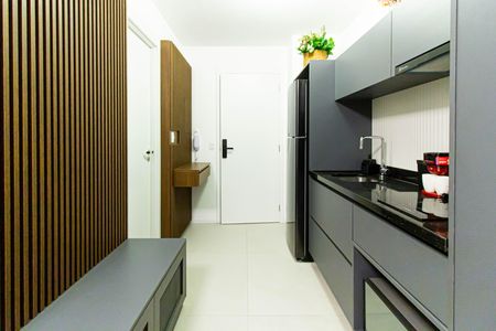 Cozinha de apartamento para alugar com 1 quarto, 25m² em Perdizes, São Paulo