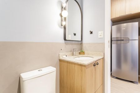 Studio para alugar com 25m², 1 quarto e sem vaga Studio para alugar com 25m², 1 quarto e sem vagaBanheiro