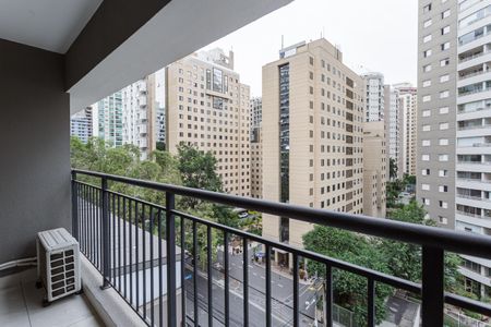 Varanda de kitnet/studio para alugar com 1 quarto, 25m² em Indianópolis, São Paulo