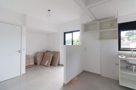 Sala - Cozinha de apartamento para alugar com 1 quarto, 34m² em Jardim Trussardi, São Paulo