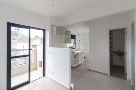 Sala - Cozinha de apartamento para alugar com 1 quarto, 34m² em Jardim Trussardi, São Paulo