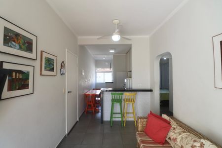 Sala de apartamento para alugar com 1 quarto, 58m² em Balneario Cidade Atlantica, Guarujá