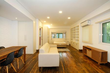 Ambientes Integrados (Sala de Estar, Jantar, Quarto e Cozinha) de apartamento para alugar com 1 quarto, 53m² em Jardim Paulista, São Paulo