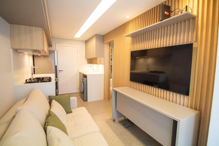 Sala de apartamento à venda com 1 quarto, 28m² em Jardim Caravelas, São Paulo