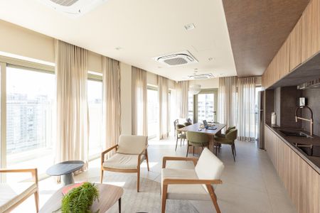 Studio para alugar com 28m², 1 quarto e sem vaga Studio para alugar com 28m², 1 quarto e sem vagaÁrea comum - Salão de festas
