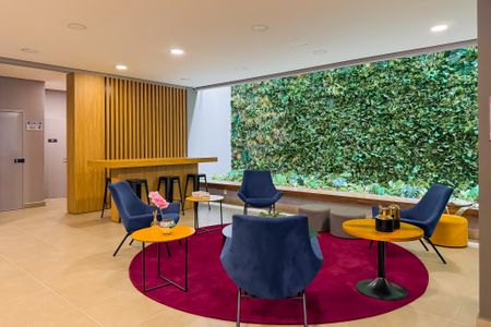 Studio para alugar com 33m², 1 quarto e sem vaga Studio para alugar com 33m², 1 quarto e sem vagaLounge e Hall Social