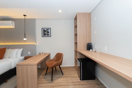 Cozinha de kitnet/studio para alugar com 1 quarto, 27m² em Bela Vista, São Paulo