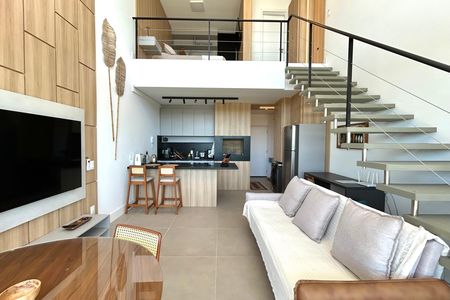 Sala de apartamento para alugar com 1 quarto, 55m² em Barra da Lagoa, Florianópolis